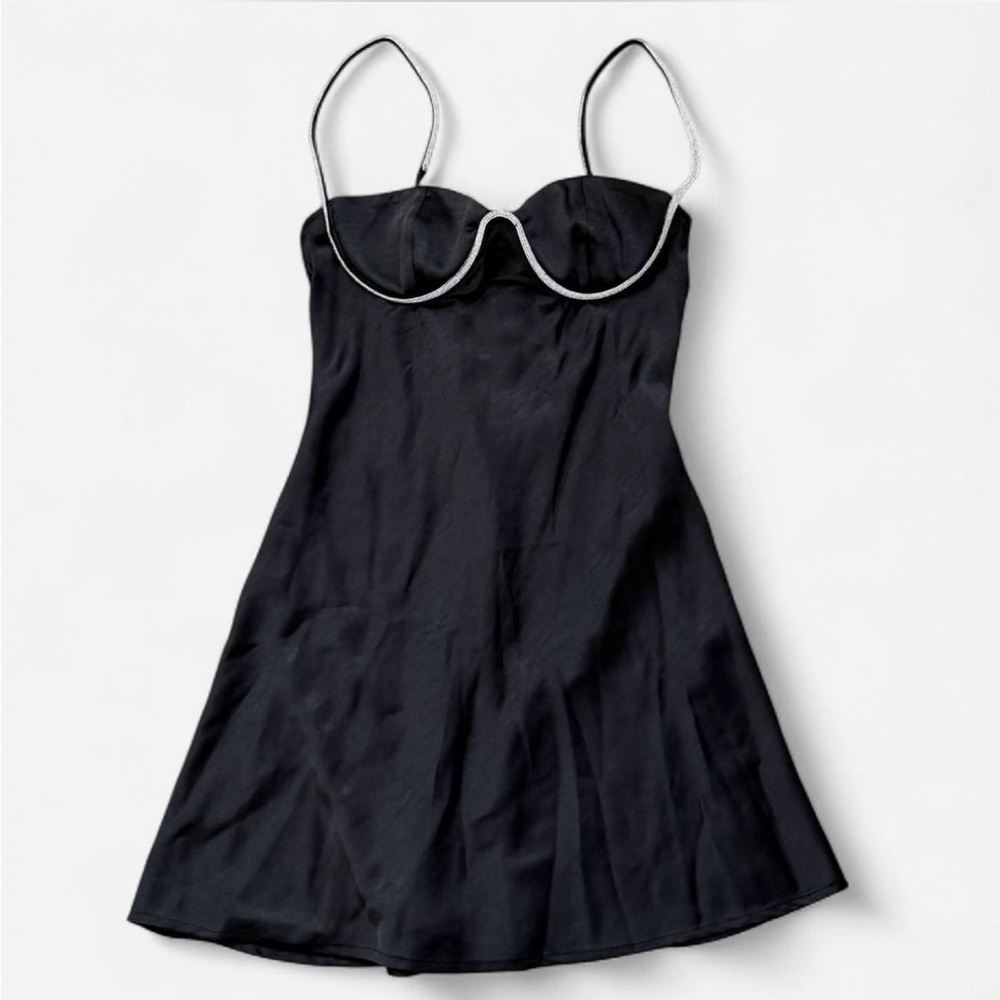 Meshki Elora Satin Cupped Mini Dress With Diamante Rope